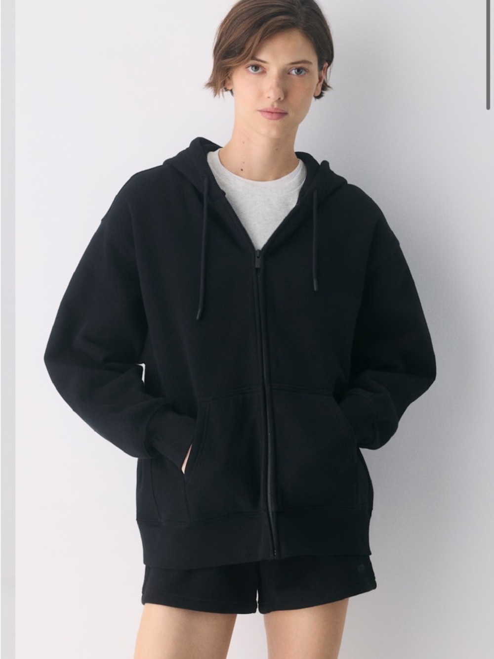 Aritzia Black Full-Zip Hooded Sweatshirt - Men